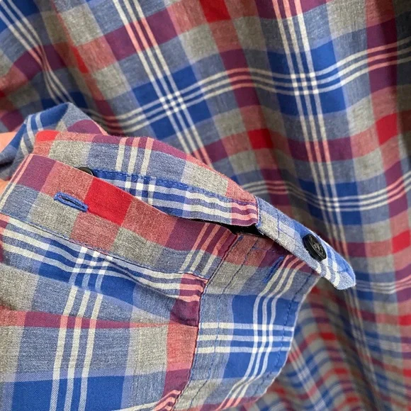 Vince Blue Plaid Long Sleeve Button Down Shirt Large - Picture 5 of 10